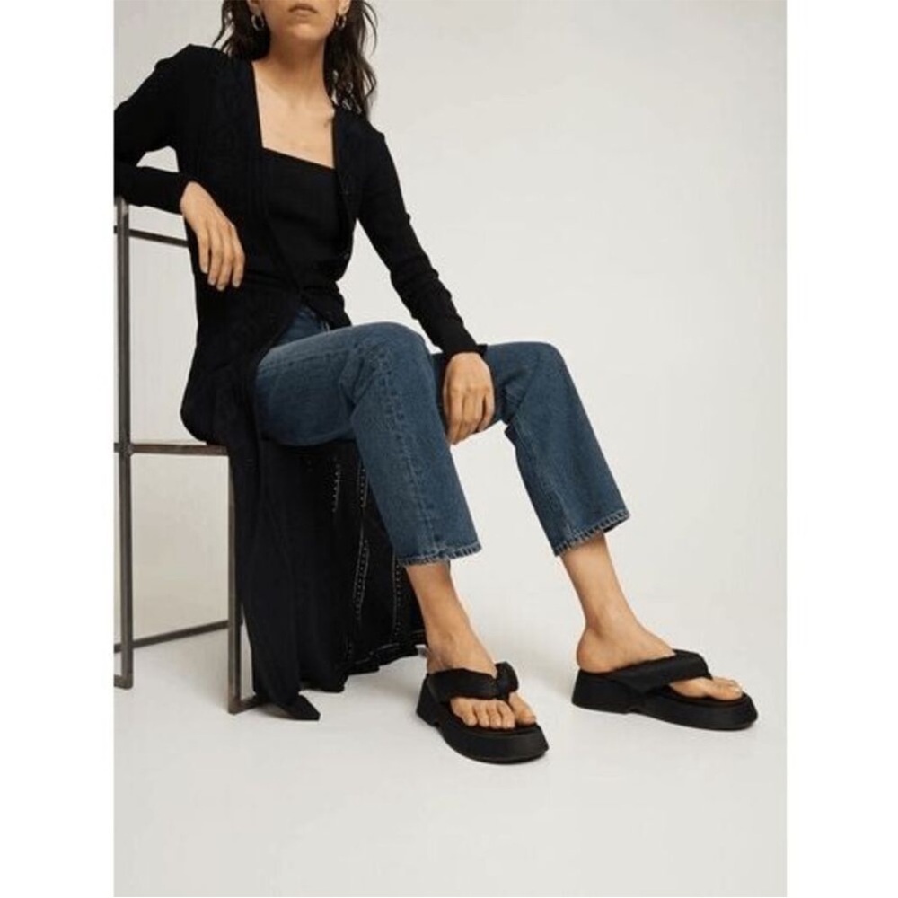 Ganni padded satin platform sandals - Picture 3 of 12